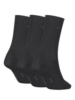 Calvin Klein Roll Top Socks, Pack of 3, Black - view 2, Black