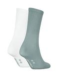 Calvin Klein Mono Crew Socks, Pack of 2, Jade Green