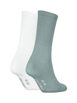 Calvin Klein Ribbed Socks, White - view 2, Jade Green