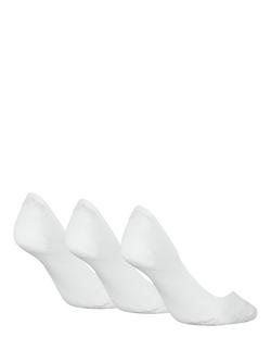 Calvin Klein Invisible Liner Socks, Pack of 3, Black - view 2, White