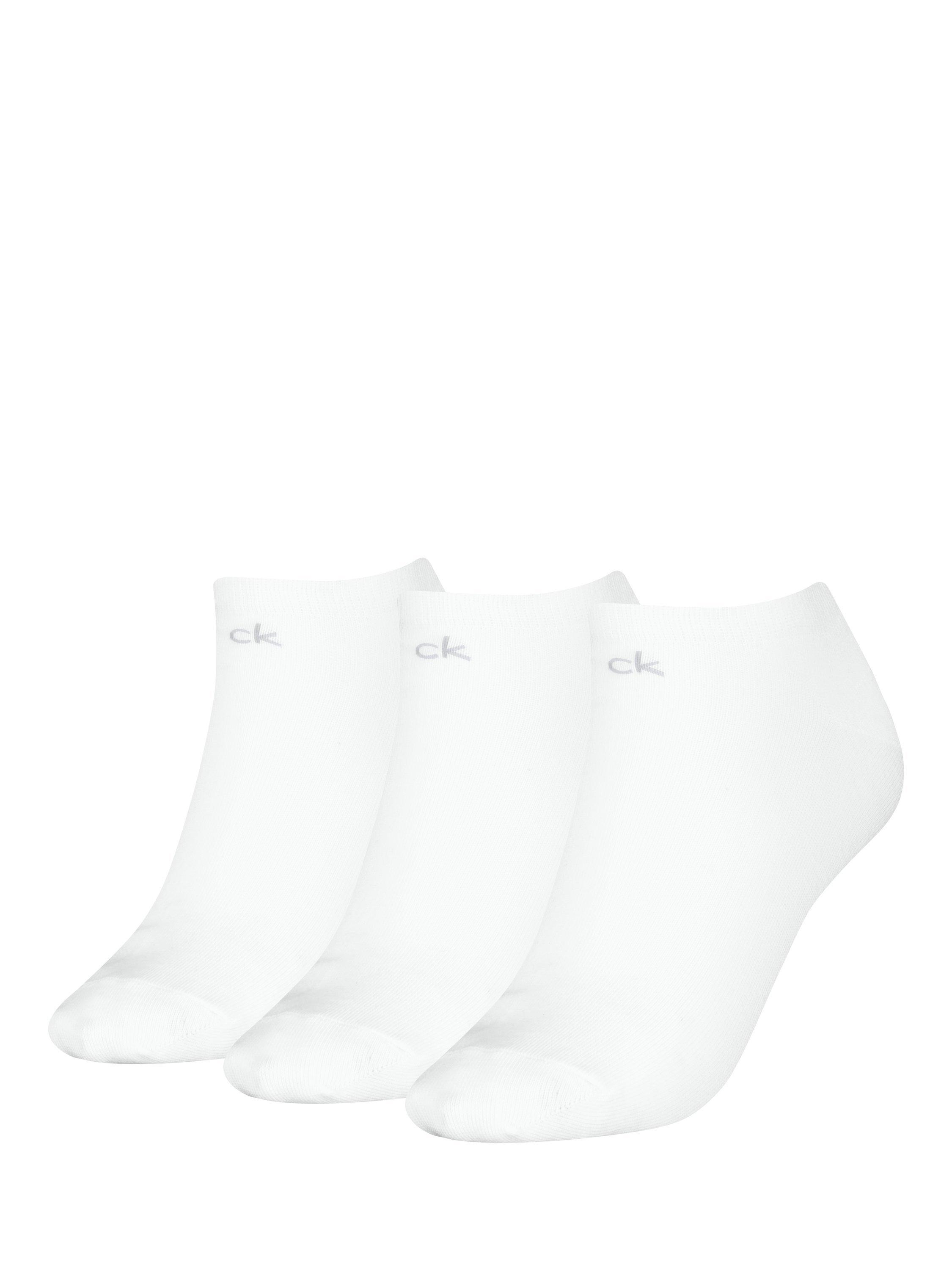 Product image 1 of 2, which shows Calvin Klein Trainer Socks, Pack of 3, White, S-M