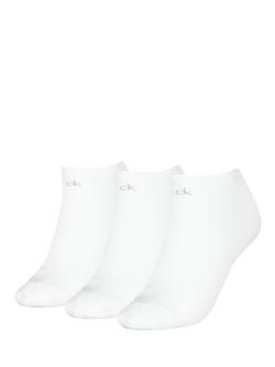 Calvin Klein Trainer Socks, Pack of 3, Black, White