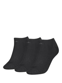 Calvin Klein Trainer Socks, Pack of 3, Black, Black