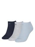 Calvin Klein Trainer Socks, Pack of 3, Black, Light Blue