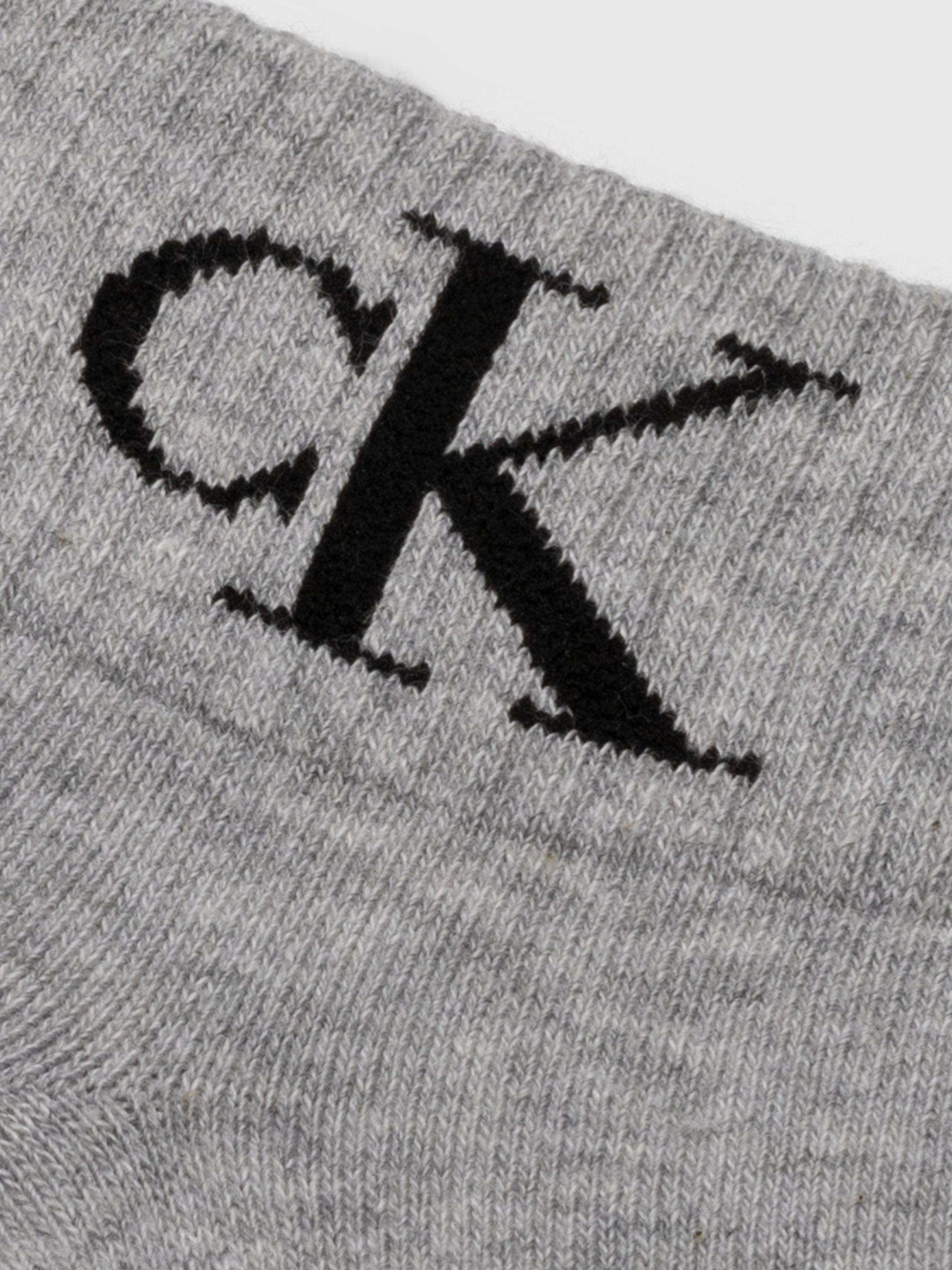 Product image 3 of 3, which shows Calvin Klein Quarter Socks, Pack of 2, Light Grey Melange, S-M