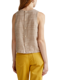 Benetton Yarn Dyed Button Back Top, Light Brown