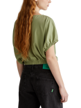 Benetton Cropped Short Sleeve Top, Olive Green