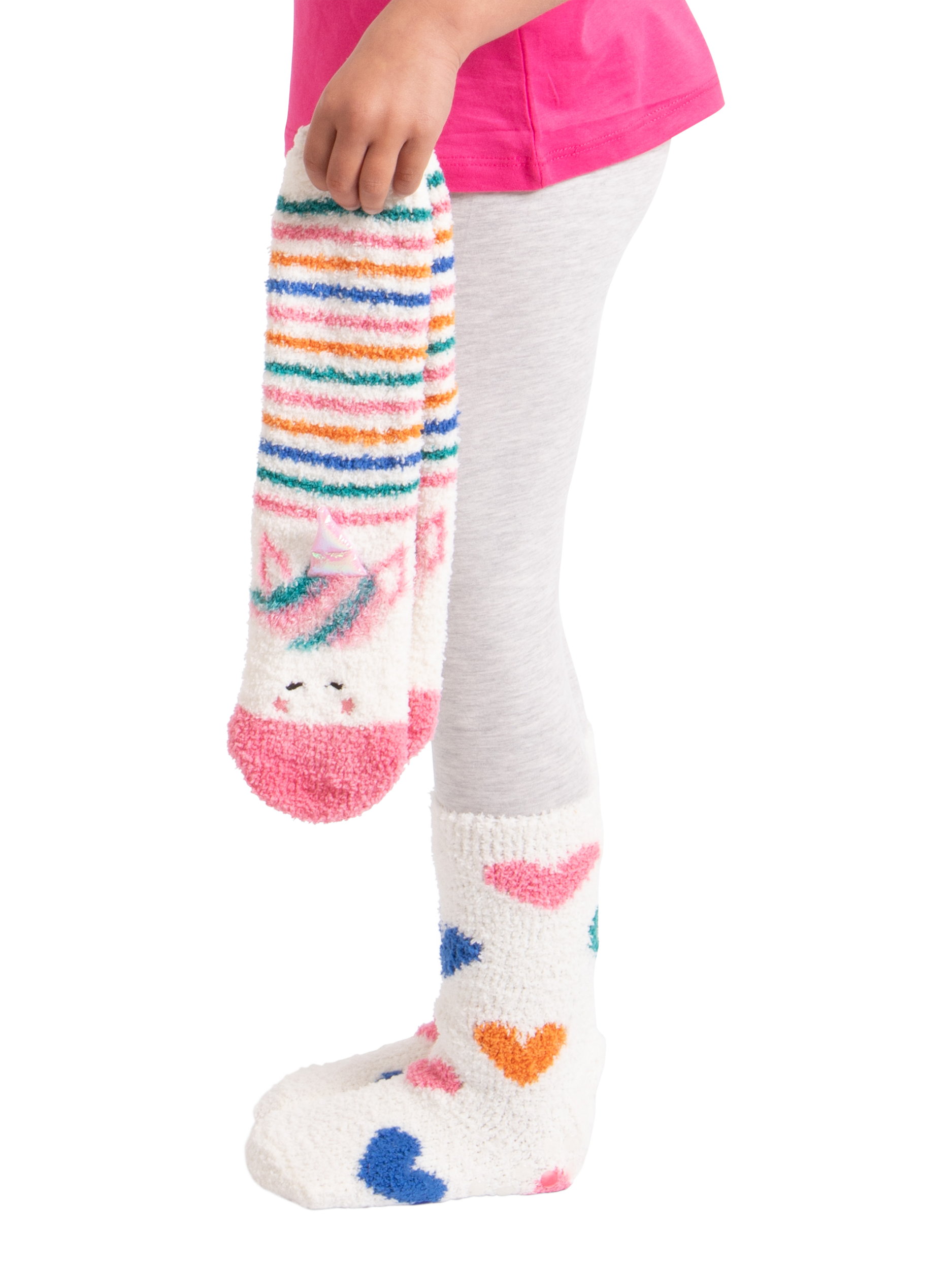 totes Toasties - Calzini da bambina, super morbidi, confezione da 2, Unicorno / Cuori, 24 mesi