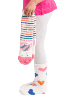 totes Kids' Toasties Slipper Socks, Pack of 2, Unicorn / Hearts - view 2, Unicorn / Hearts