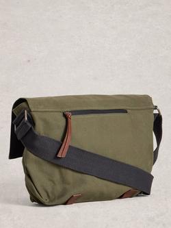 White Stuff Charlie Cotton Messenger Bag, Khaki Green - view 2, Khaki Green