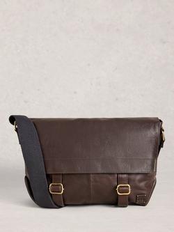 White Stuff Connor Leather Messenger Bag, Dk Brown, Dk Brown