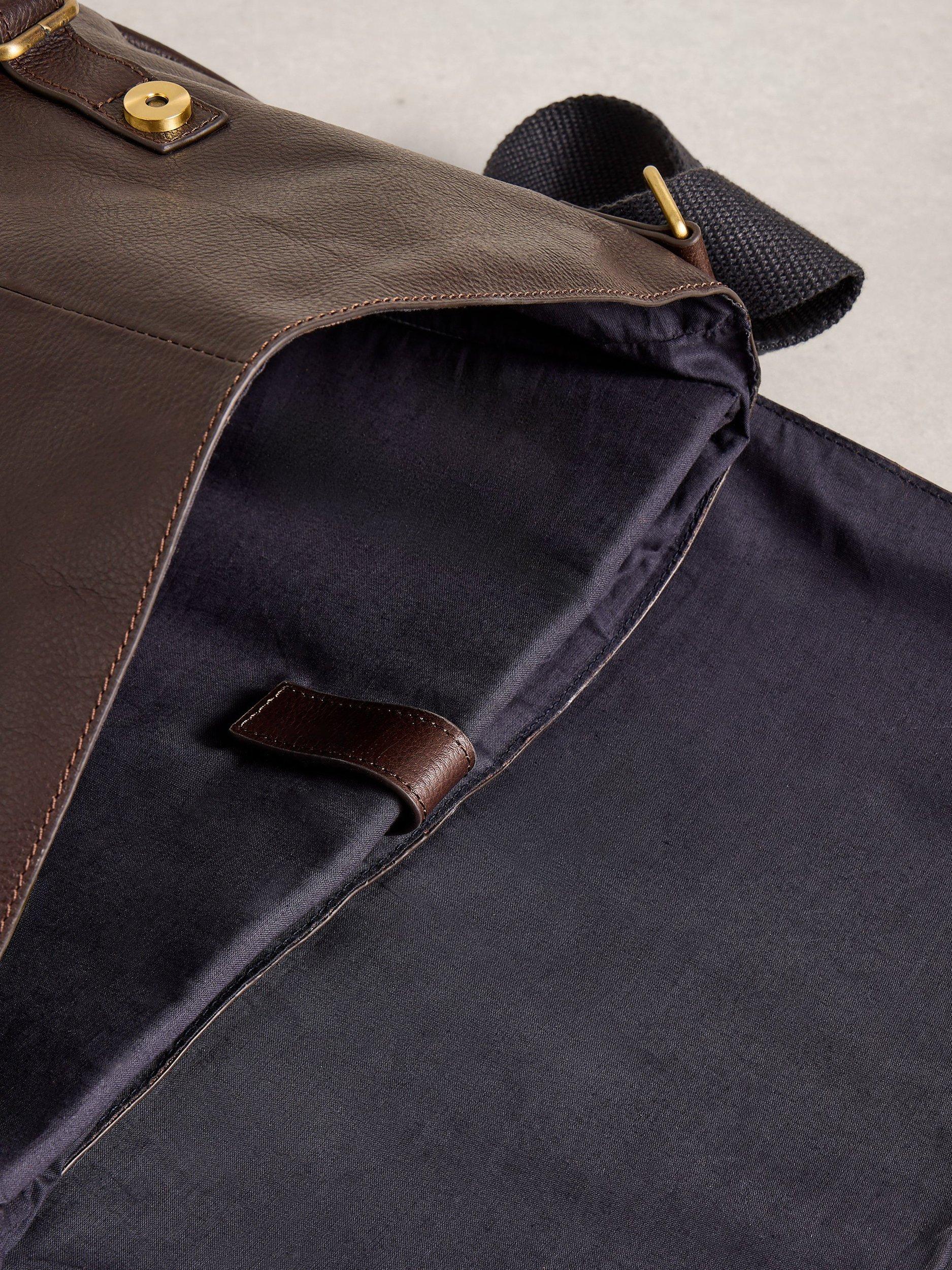 Product image 3 of 3, which shows White Stuff Connor Leather Messenger Bag, Dk Brown