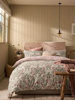 William Morris At Home Rose Reversible Single Duvet Cover Set, Brick