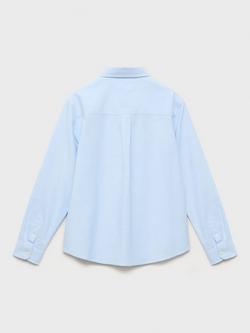 Mango Kids' Cotton Slim-Fit Oxford Shirt - view 2, Light Pastel Blue