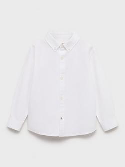 Mango Kids' Cotton Oxford Shirt, White