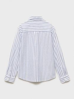 Mango Kids' Stripe Oxford Shirt - view 2, Medium Blue