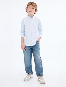 Mango Kids' Cotton Oxford Shirt - view 2, Light Pastel Blue