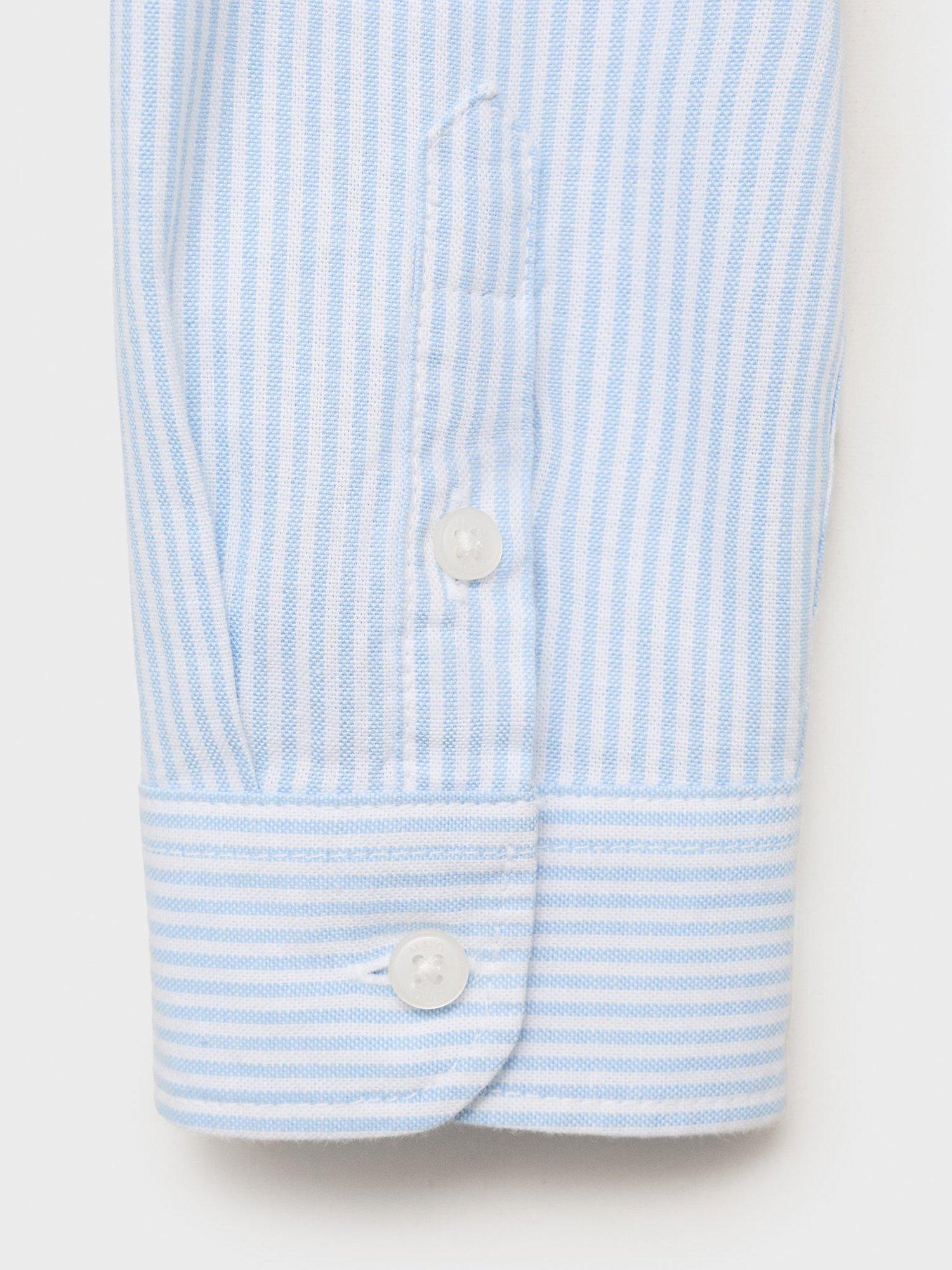 Product image 5 of 7, which shows Mango Kids' Cotton Oxford Shirt, Light Pastel Blue, 10 years