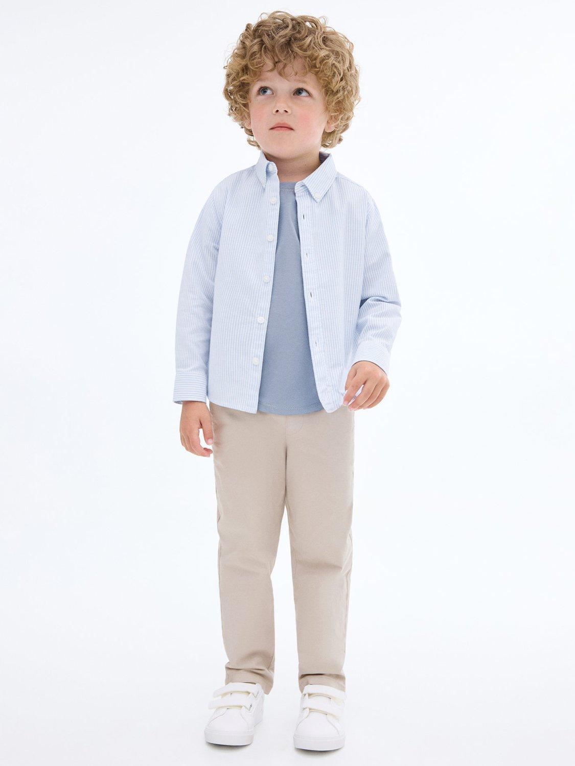 Mango Kids' Cotton Blend Drawstring Trousers, Natural White