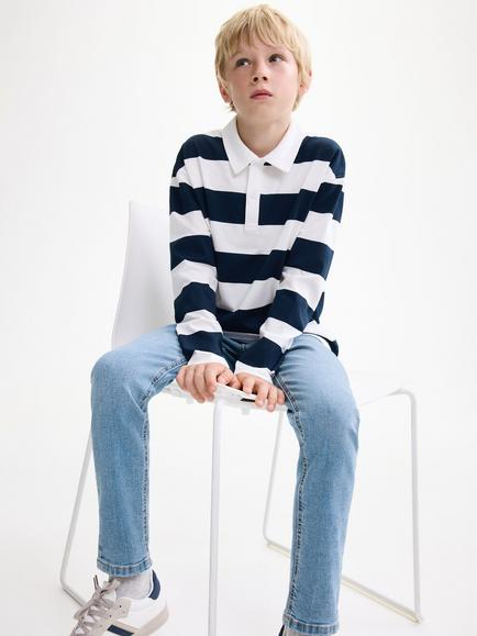 Mango Kids' Denim Five Pocket Slim Fit Jeans, Open Blue - view 2, Open Blue