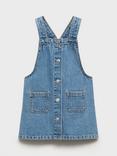 Mango Kids' Ruffi Cotton Sleeveless Button Pinafore Dress