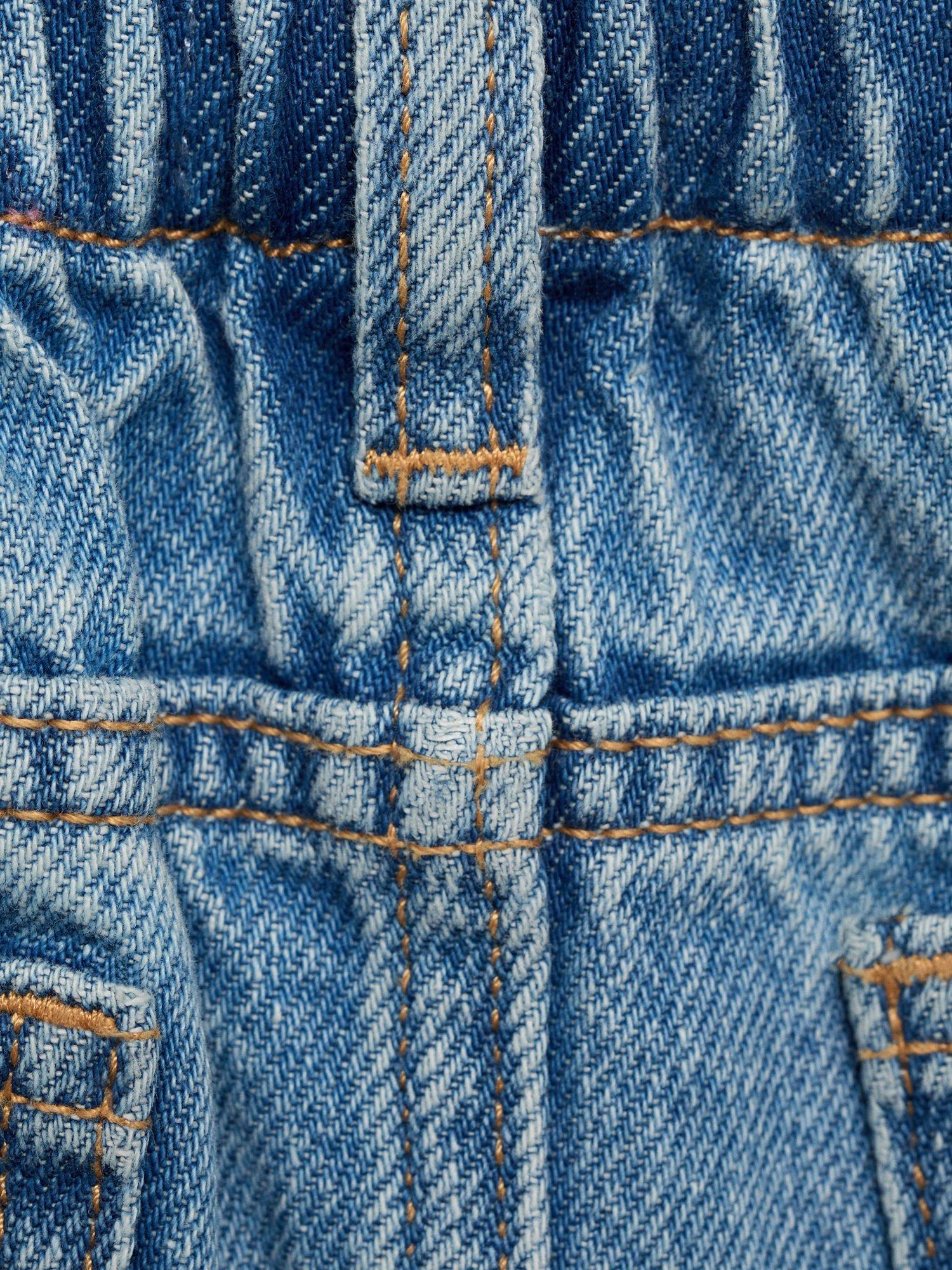Product image 5 of 6, which shows Mango Kids' Paperbag Denim Skirt, Open Blue, 10 years