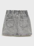 Mango Kids' Paperbag Denim Skirt, Open Grey