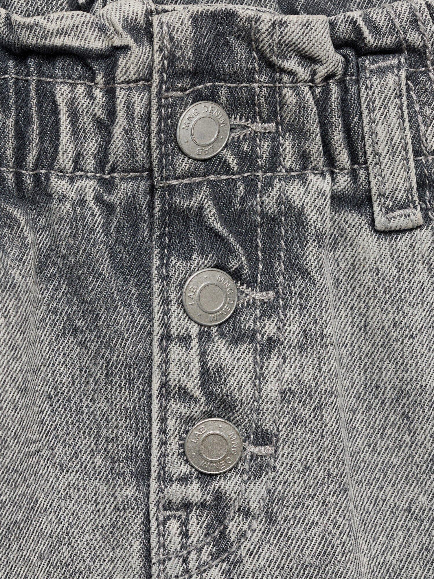 Product image 4 of 4, which shows Mango Kids' Paperbag Denim Skirt, Open Grey, 10 years