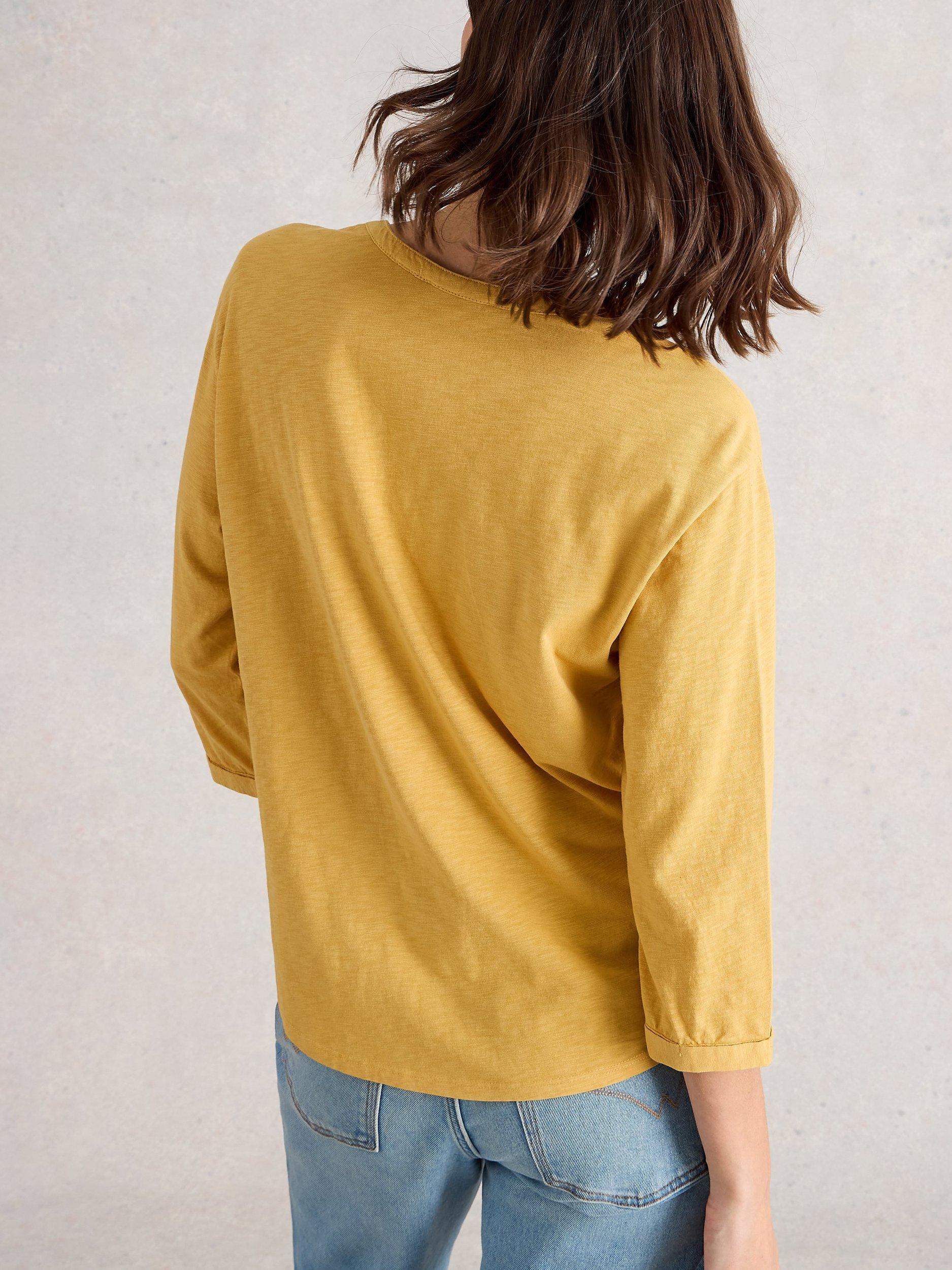 Product image 2 of 6, which shows White Stuff Beth Button Jersey Shirt, Mid Yellow, 10