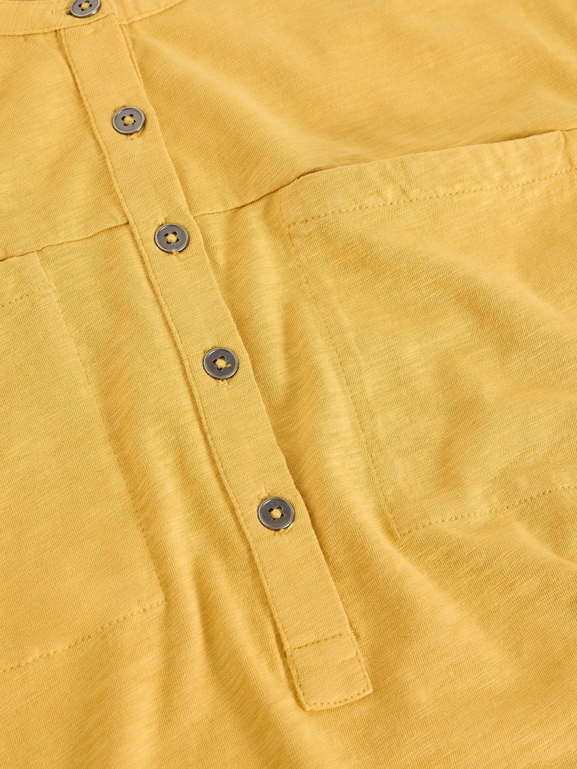 Product image 6 of 6, which shows White Stuff Beth Button Jersey Shirt, Mid Yellow, 10