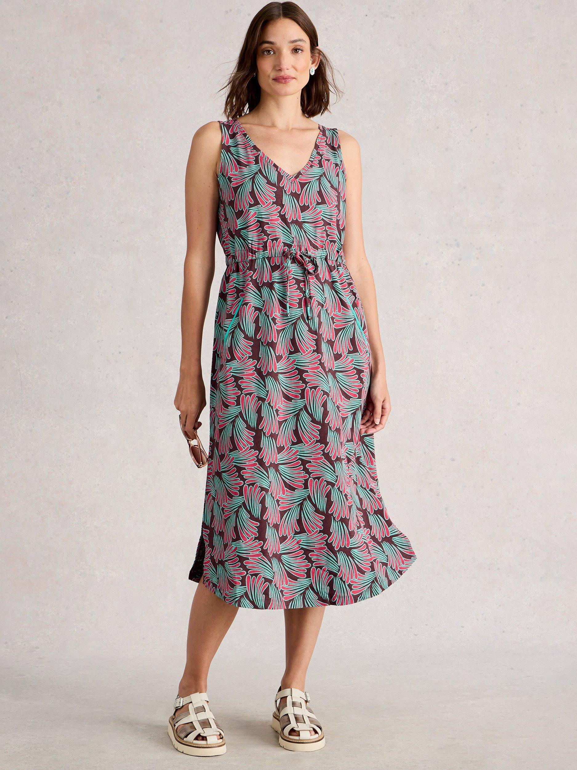 Product image 1 of 6, which shows White Stuff Heidi Floral Jersey Dress, Pink/Multi, XXS