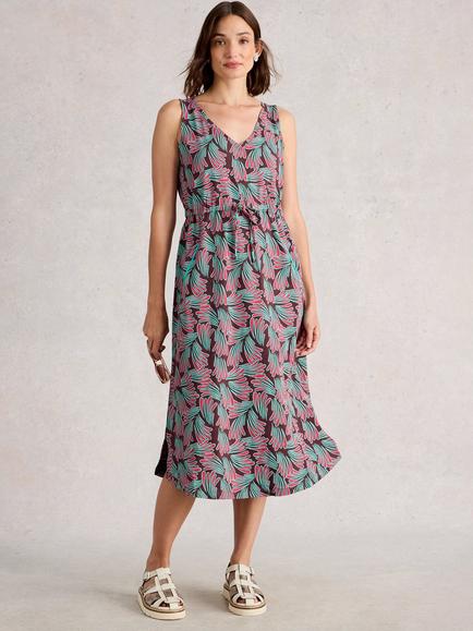White Stuff Heidi Floral Jersey Dress, Pink/Multi, Pink/Multi