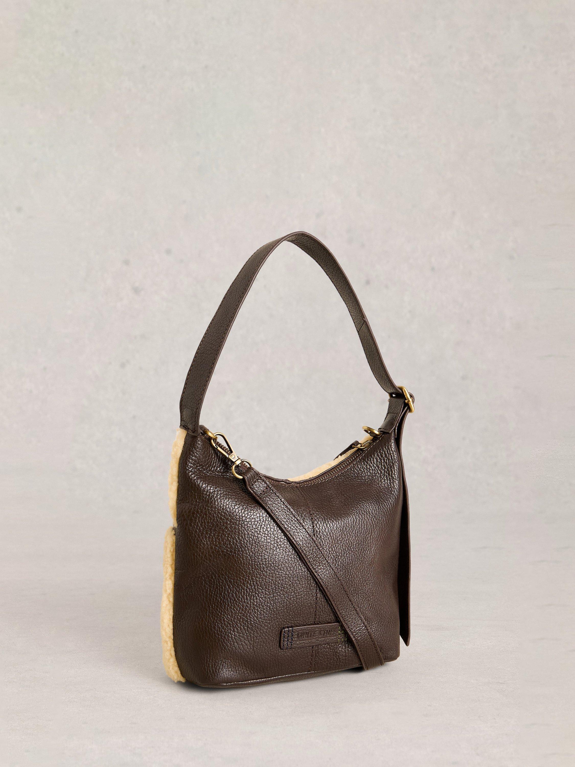 Product image 2 of 4, which shows White Stuff Teddy & Suede Mini Crossbody Bag, Ivory, One Size