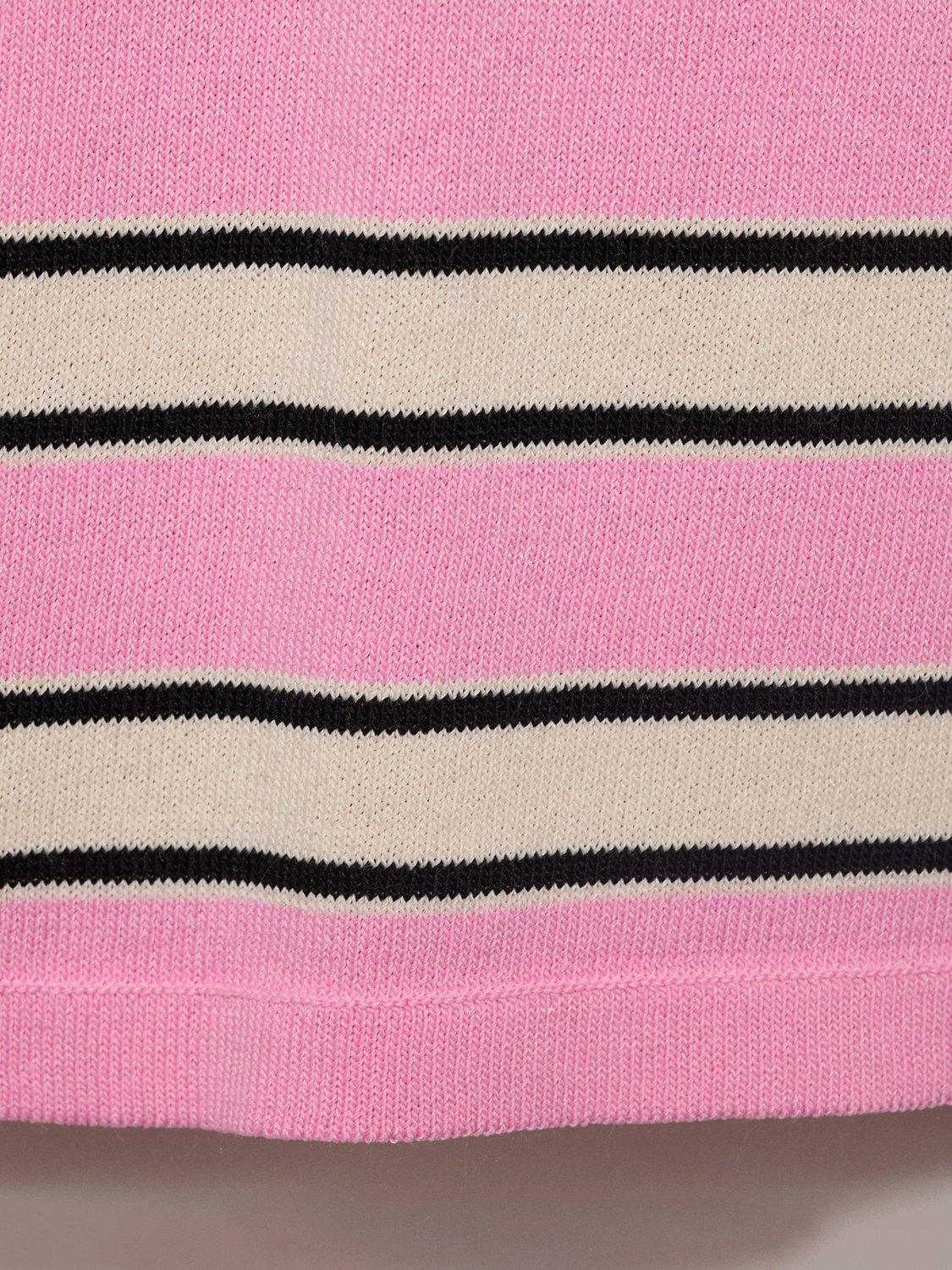 Product image 5 of 8, which shows Mango Bobolo Fine Knit Combined Stripe Sweater, Lt-pastel Pink, L