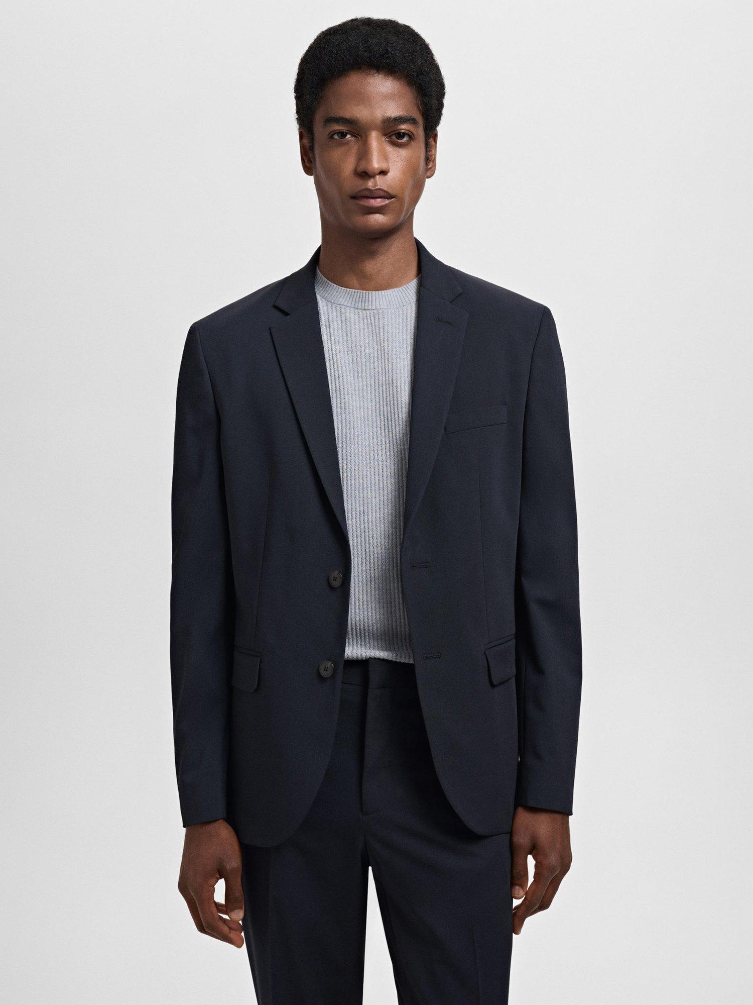 Product image 1 of 8, which shows Mango Paris Super Slim Fit Blazer, Navy, 34