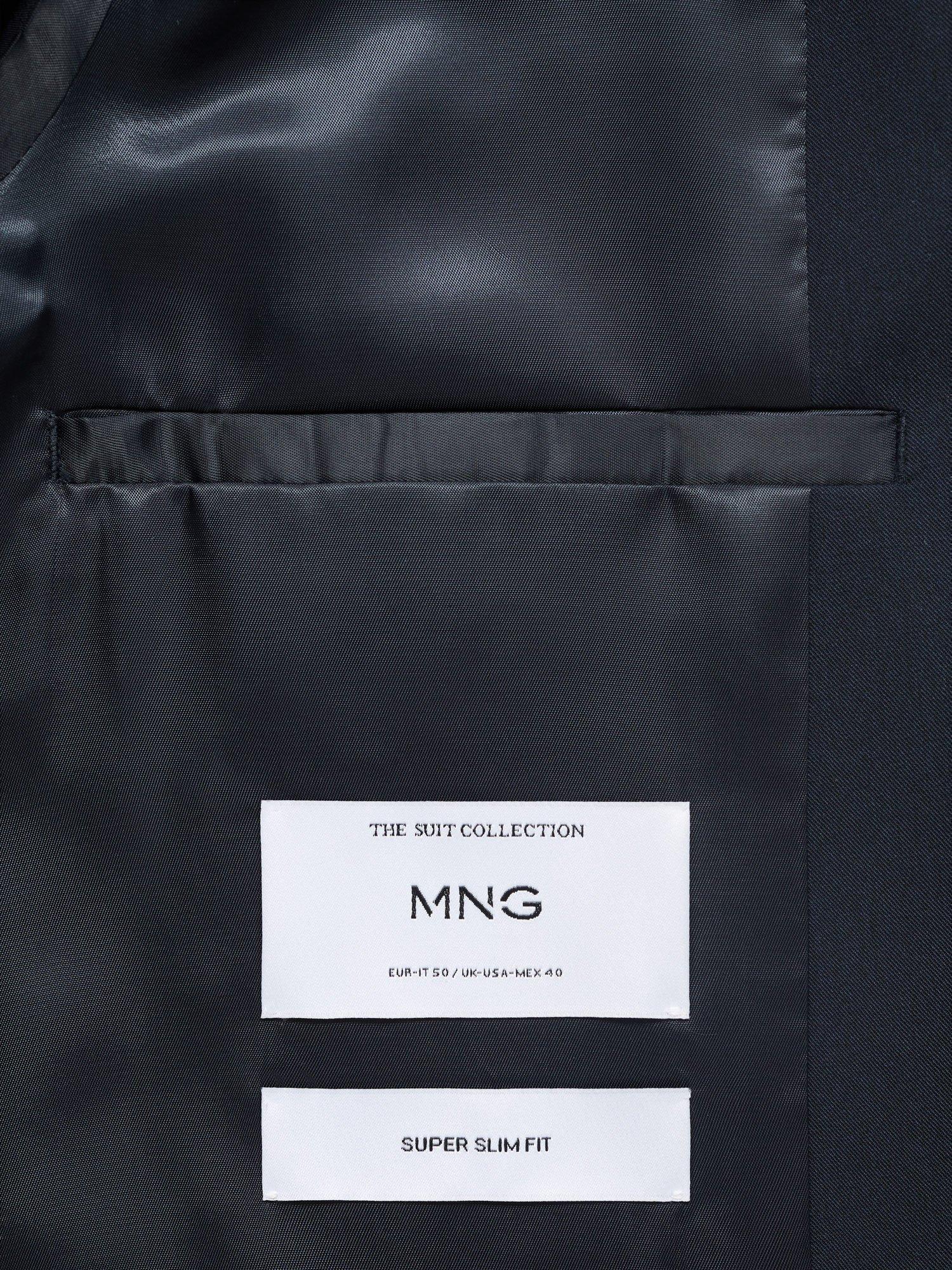 Product image 5 of 8, which shows Mango Paris Super Slim Fit Blazer, Navy, 34