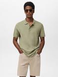 Mango Rea Cotton Regular Fit Polo Shirt, Beige/Khaki