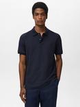 Mango Rea Cotton Regular Fit Polo Shirt, Navy