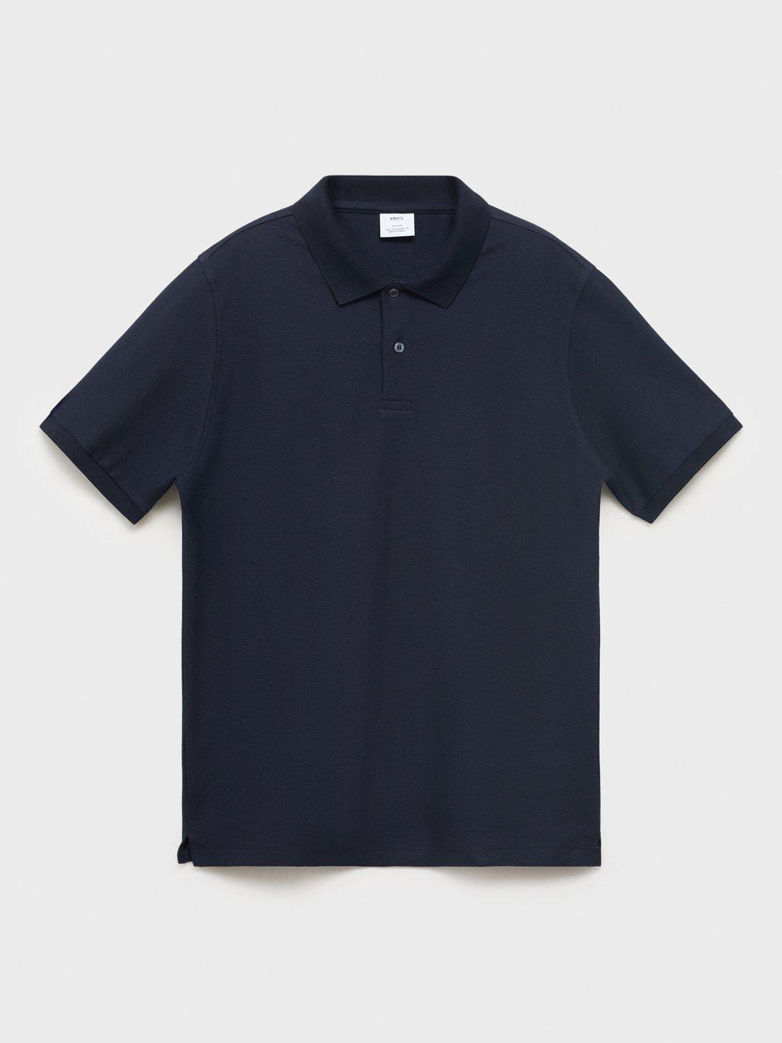 Product image 3 of 8, which shows Mango Rea Cotton Regular Fit Polo Shirt, Navy, XS