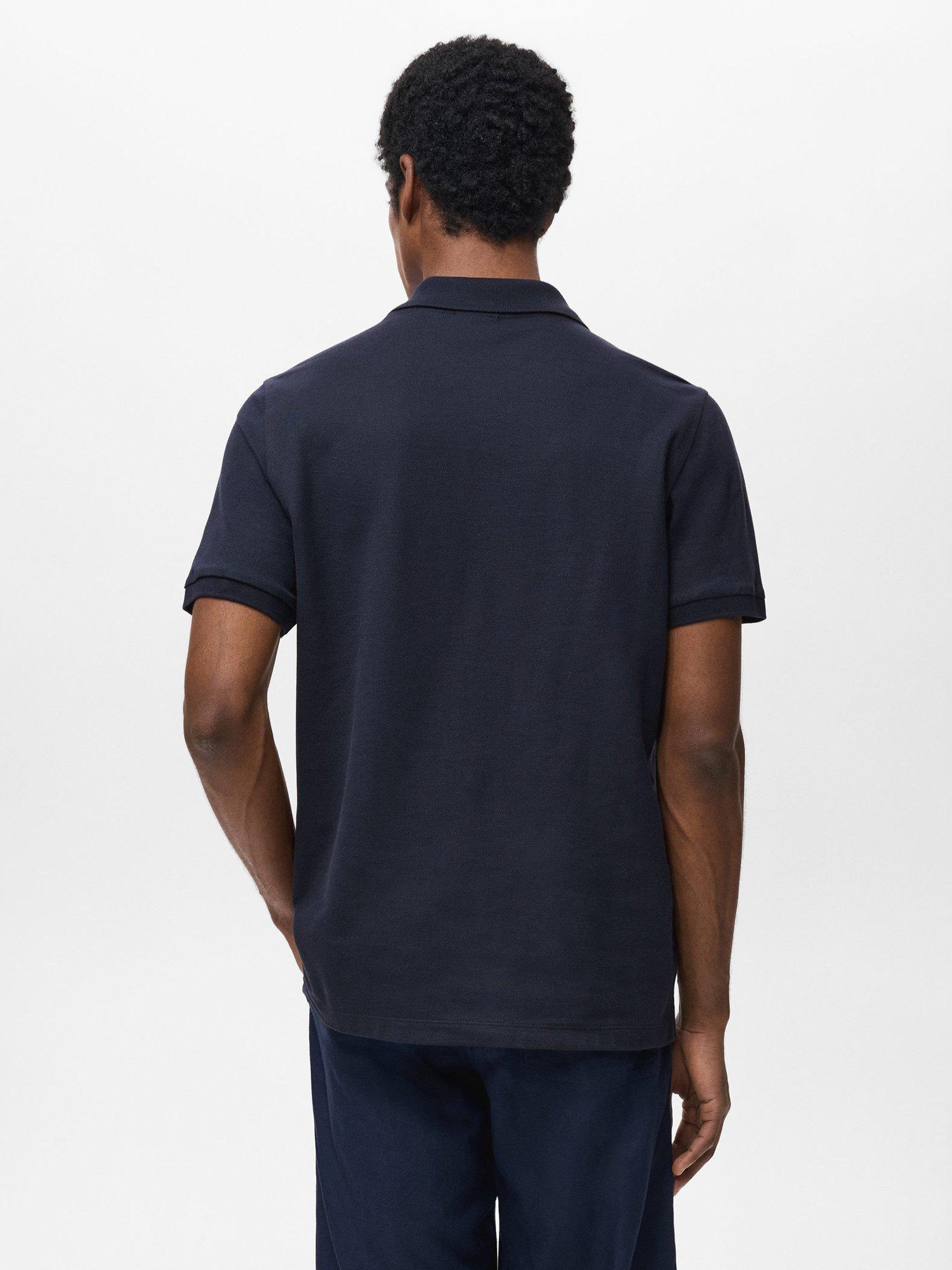 Product image 4 of 8, which shows Mango Rea Cotton Regular Fit Polo Shirt, Navy, XS