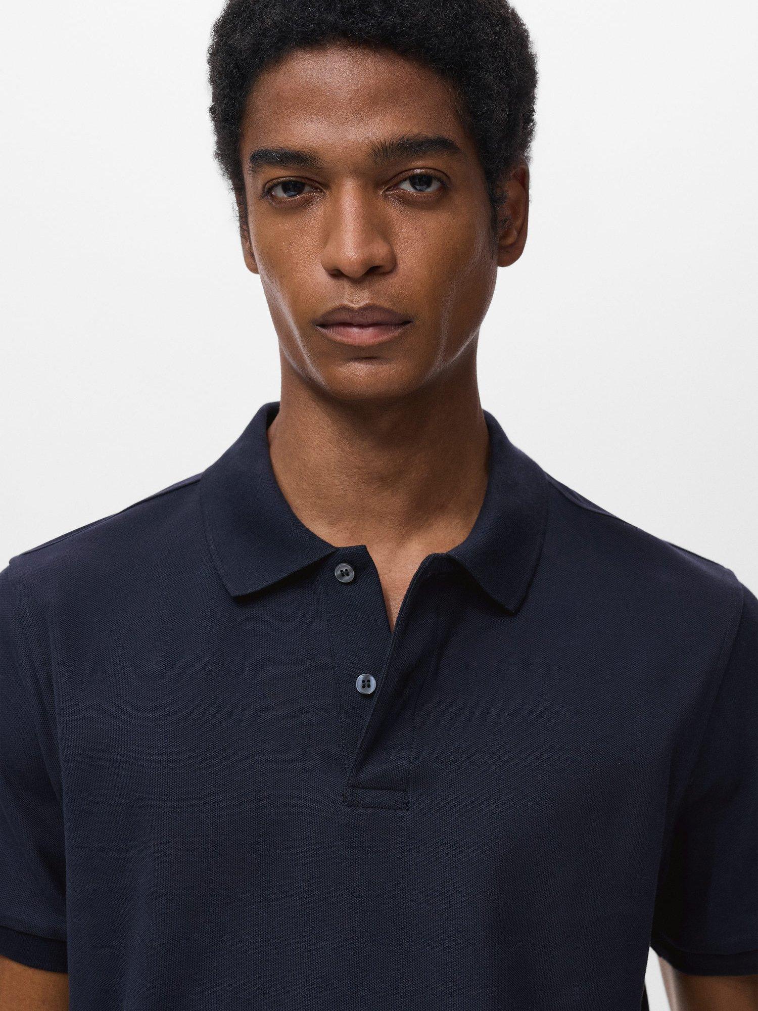 Product image 6 of 8, which shows Mango Rea Cotton Regular Fit Polo Shirt, Navy, XS