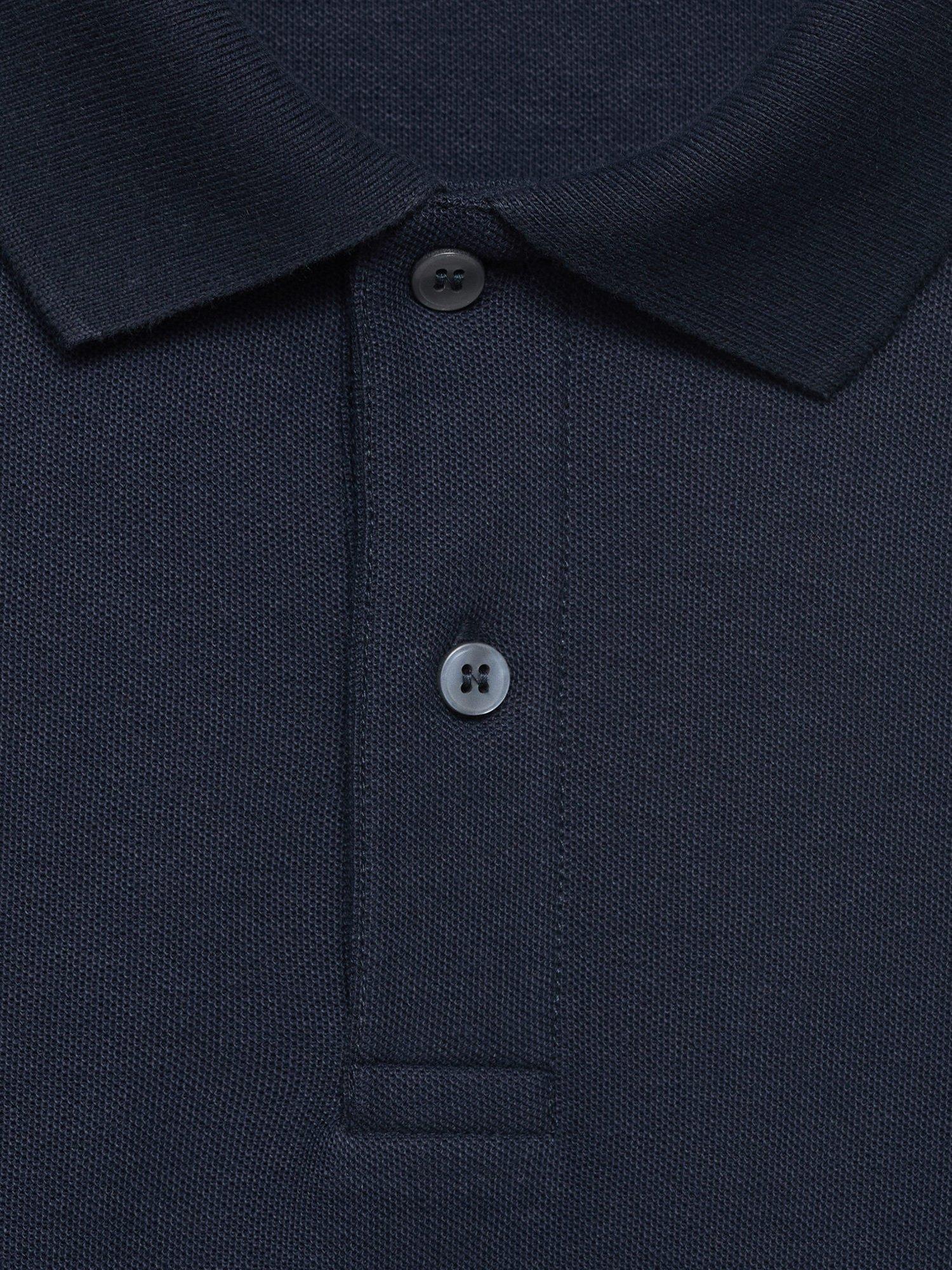 Product image 8 of 8, which shows Mango Rea Cotton Regular Fit Polo Shirt, Navy, XS