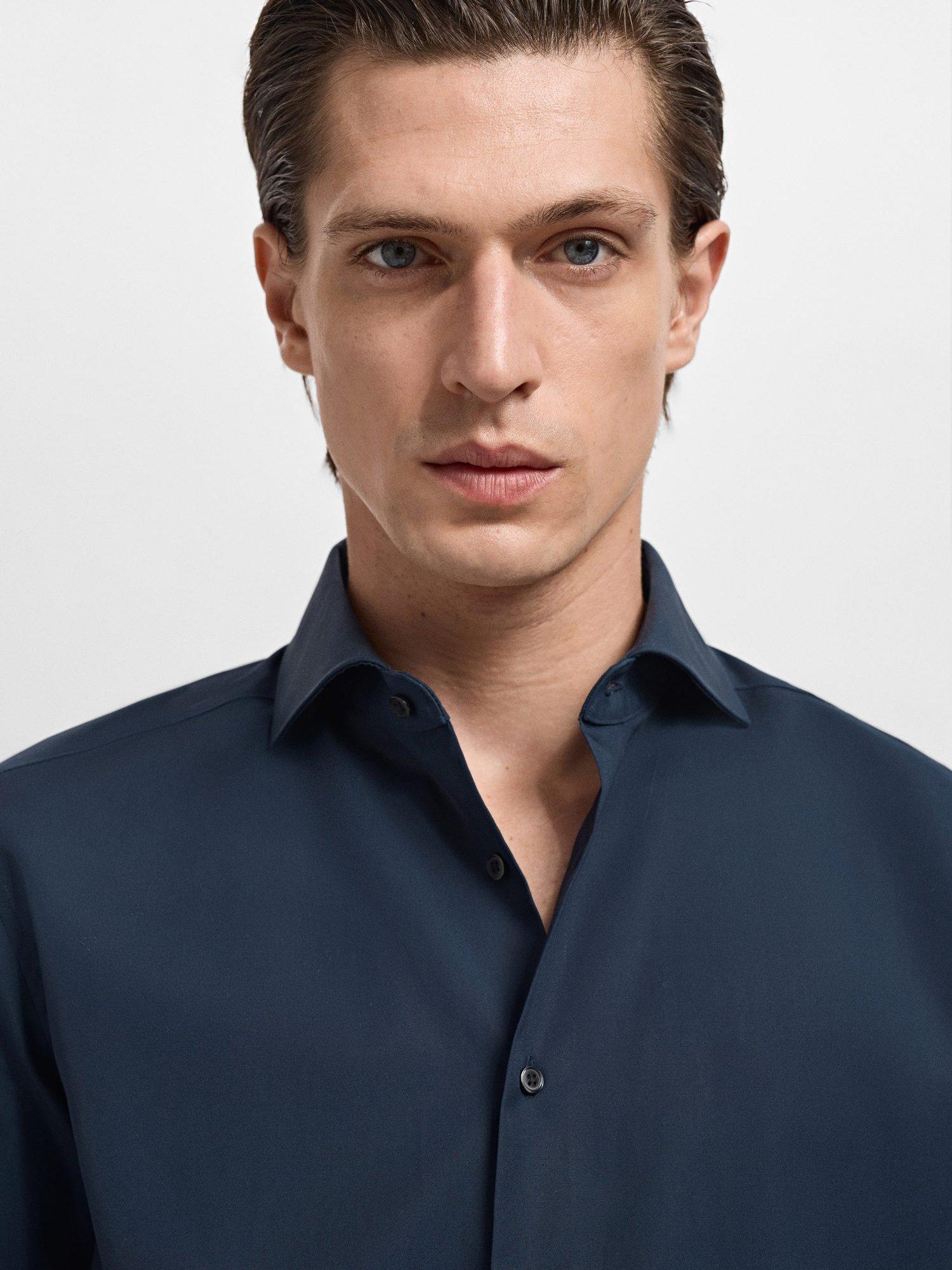 Product image 6 of 8, which shows Mango Emeritol Regular Fit Shirt, Navy, XS