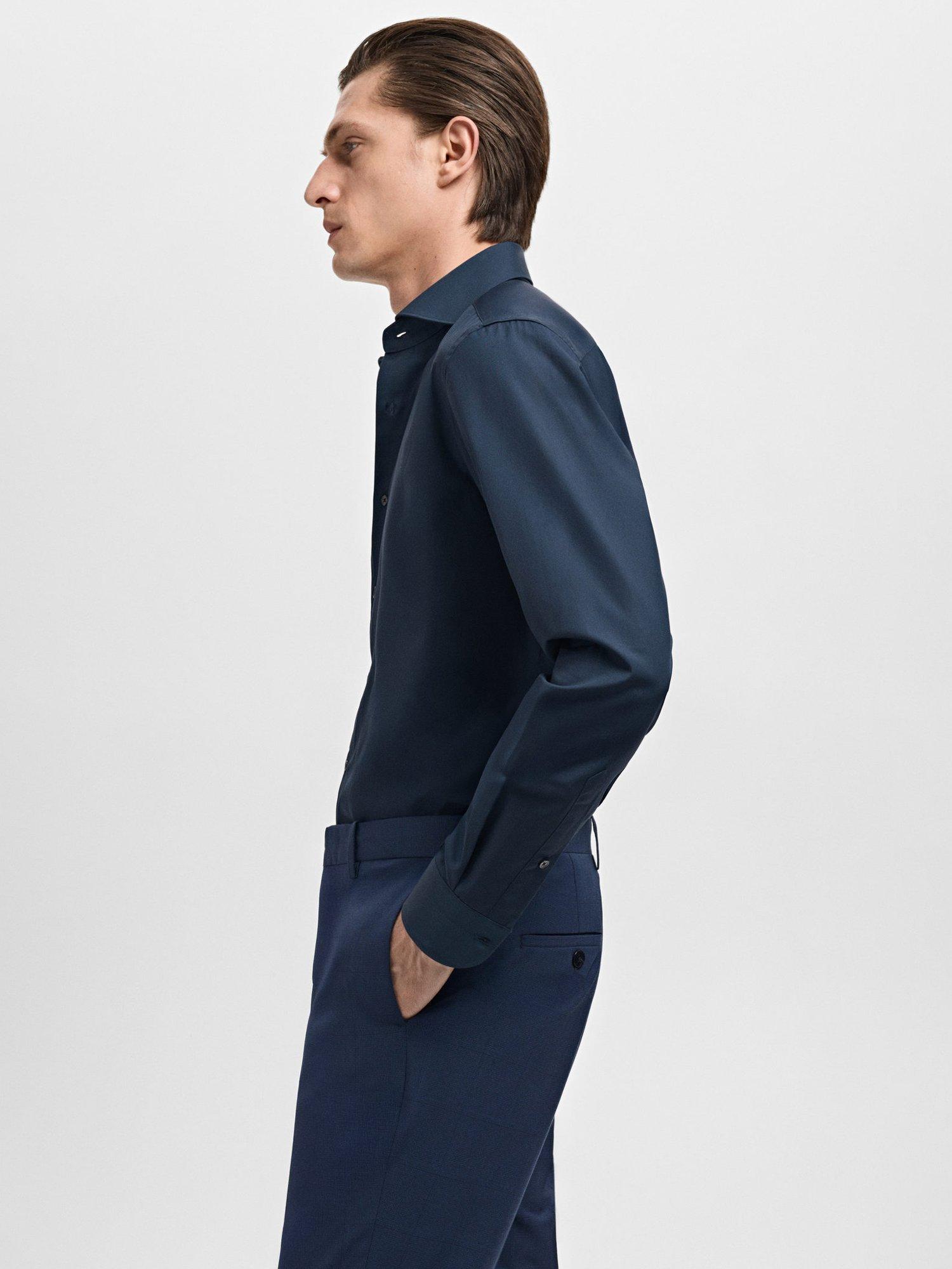 Product image 7 of 8, which shows Mango Emeritol Regular Fit Shirt, Navy, XS