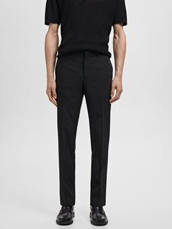 Mango Paris Slim Trousers, Black, Black