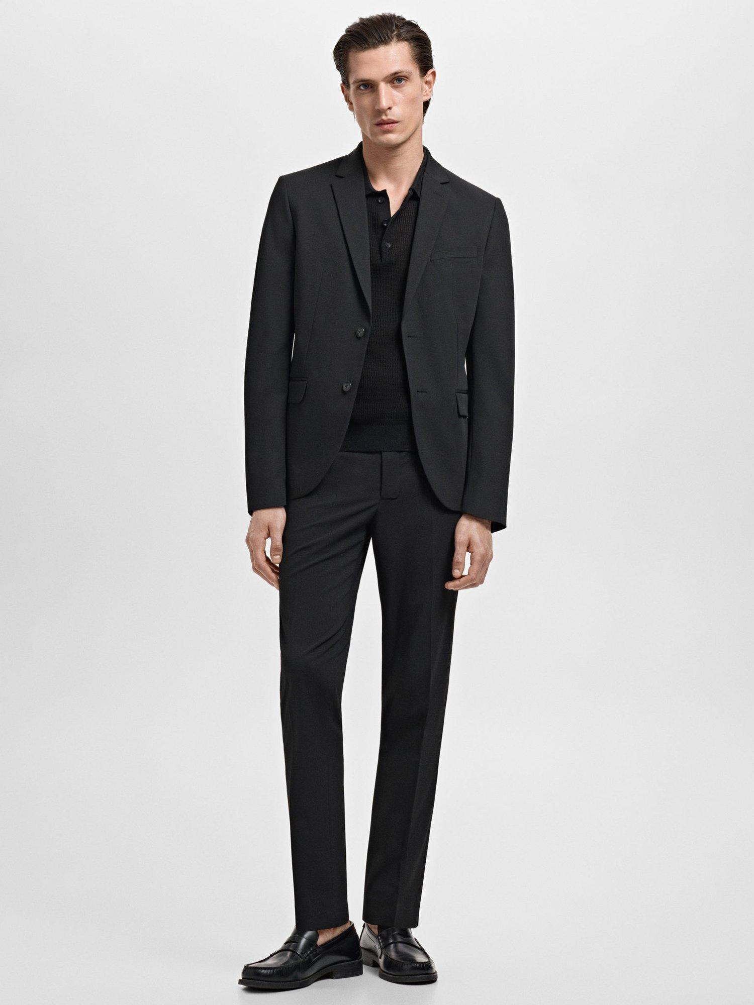 Product image 2 of 8, which shows Mango Paris Slim Trousers, Black, 29
