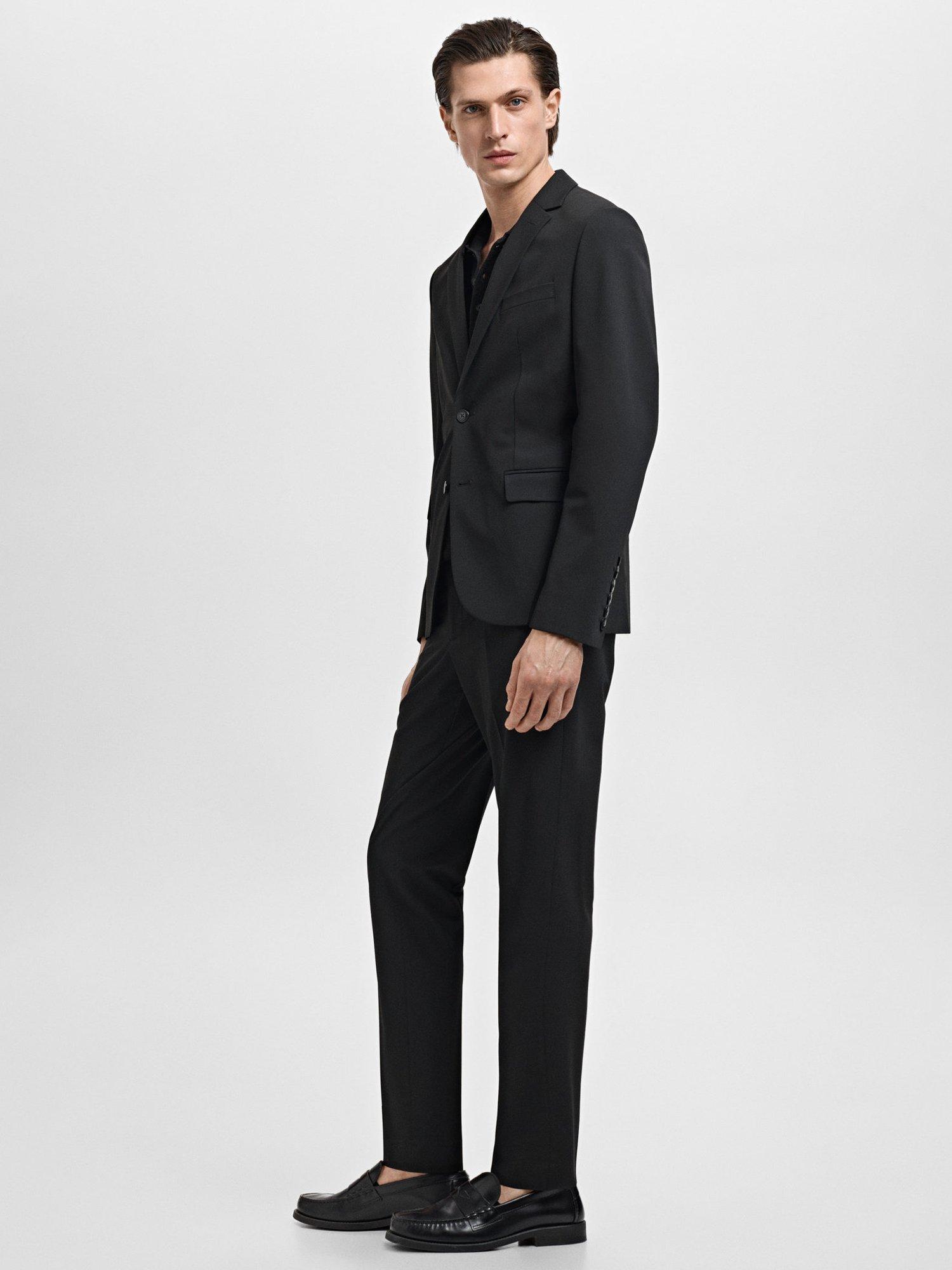 Product image 7 of 8, which shows Mango Paris Slim Trousers, Black, 29