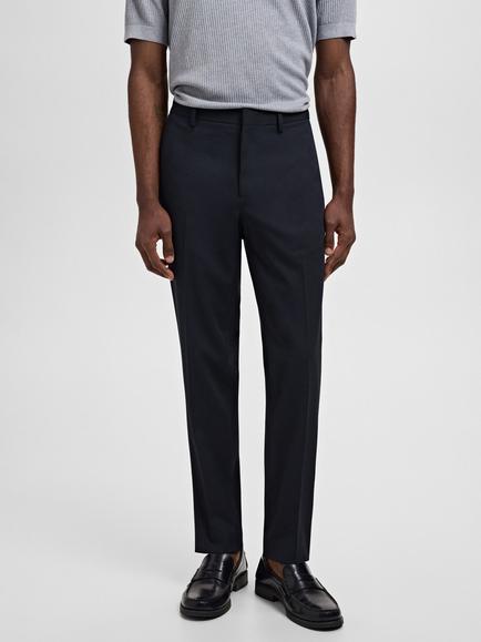 Mango Paris Slim Trousers, Navy, Navy