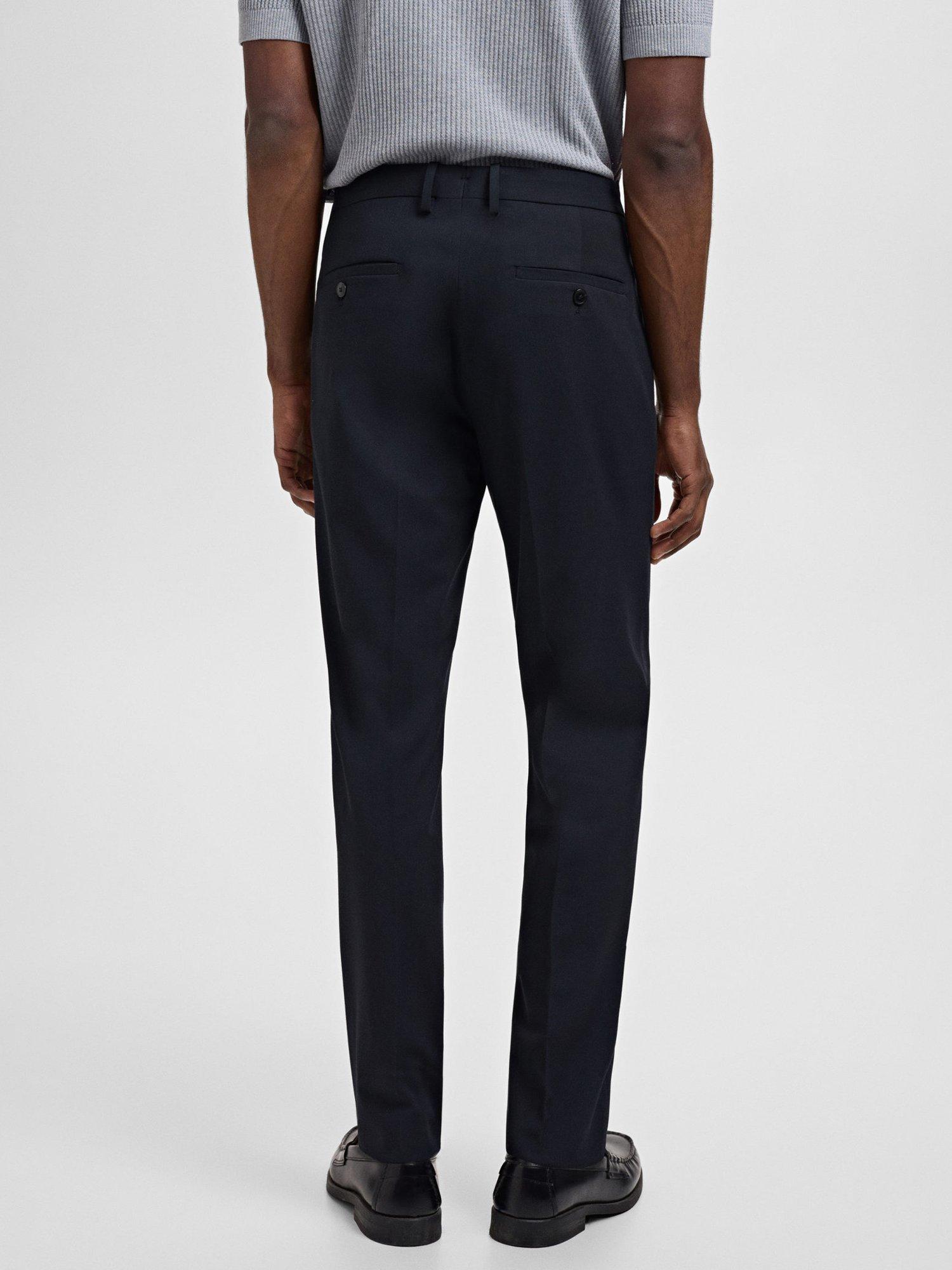 Product image 4 of 8, which shows Mango Paris Slim Trousers, Navy, 29