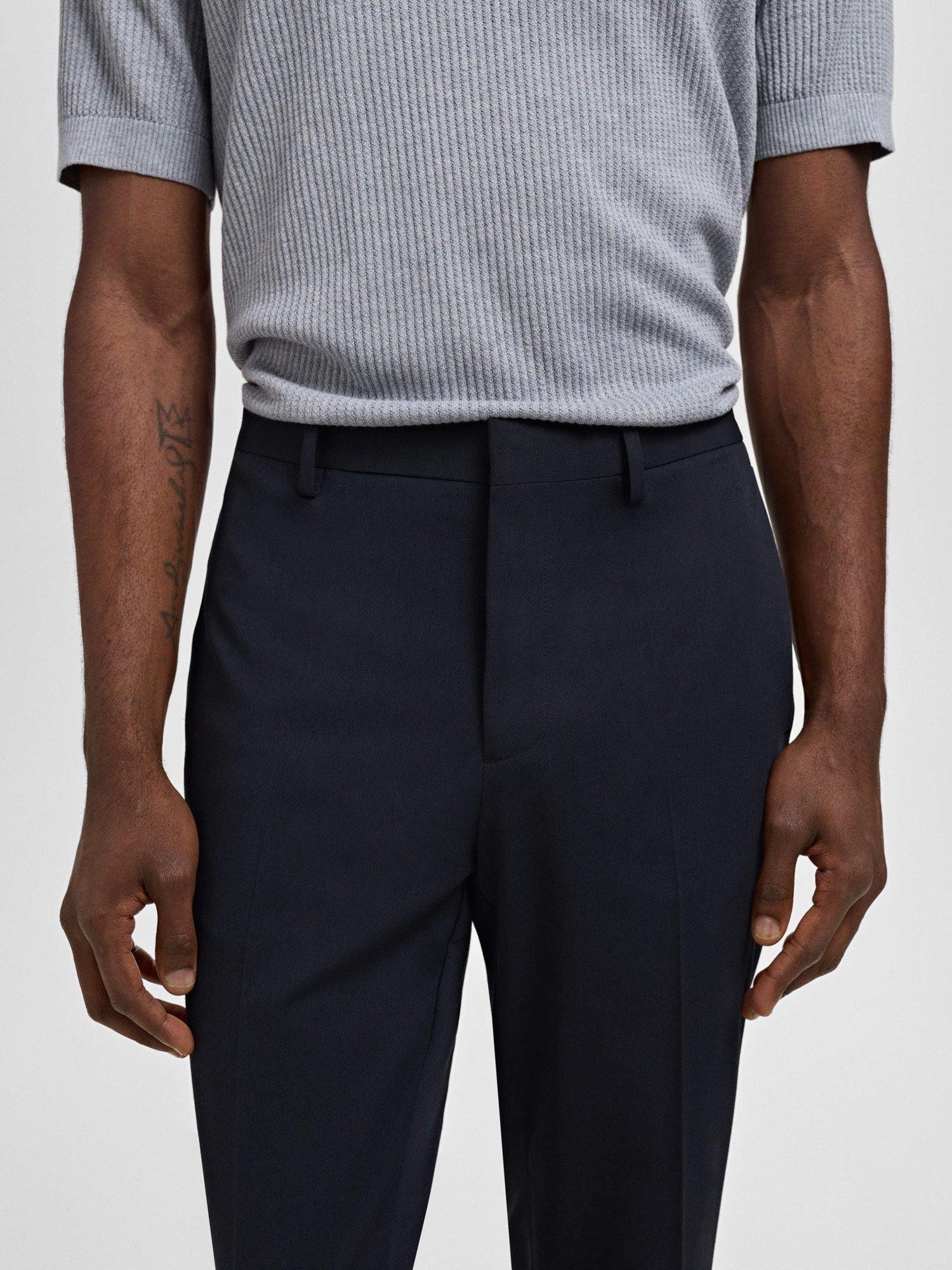 Product image 6 of 8, which shows Mango Paris Slim Trousers, Navy, 29